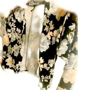 Floral Black and Rose Pantsuit